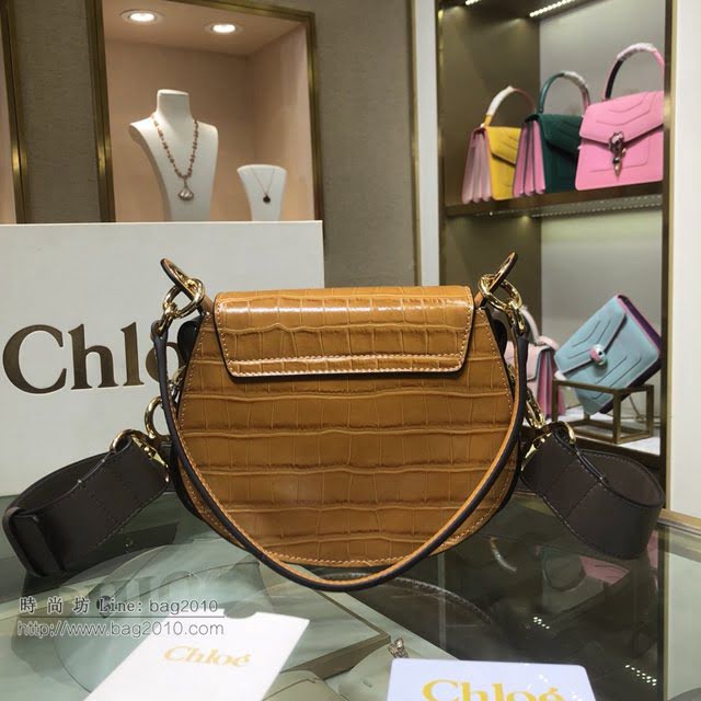 Chloe女包 克洛伊經典Tess鱷魚紋圓環小號馬術風格手袋 Chole肩背斜挎包  jjh1283